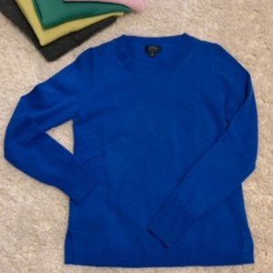 J CREW Cashmere Crewneck XS Bright Blue Like New